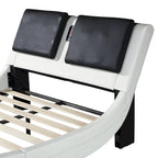 Cadre de lit plateforme rembourré en similicuir, King size