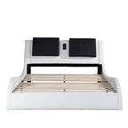 Cadre de lit plateforme rembourré en similicuir, King size