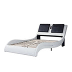 Cadre de lit plateforme rembourré en similicuir, King size