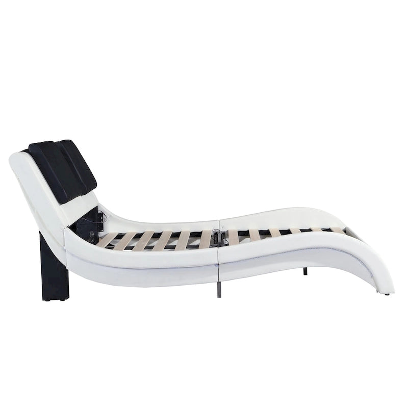Cadre de lit plateforme rembourré en similicuir, King size