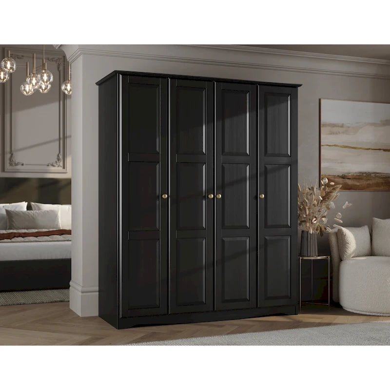 Garde-robe / Armoire 4 portes Regal 100 % bois massif par Palace Imports