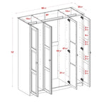 Garde-robe / Armoire 4 portes Regal 100 % bois massif par Palace Imports