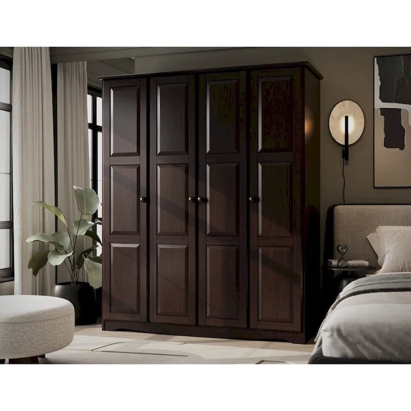 Garde-robe / Armoire 4 portes Regal 100 % bois massif par Palace Imports