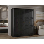 Garde-robe / Armoire 4 portes Regal 100 % bois massif par Palace Imports