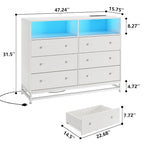 Commode large pour chambre à coucher avec station de charge