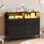 Commode large pour chambre à coucher avec station de charge