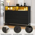 Commode large pour chambre à coucher avec station de charge