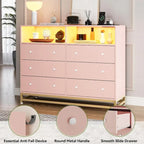 Commode large pour chambre à coucher avec station de charge