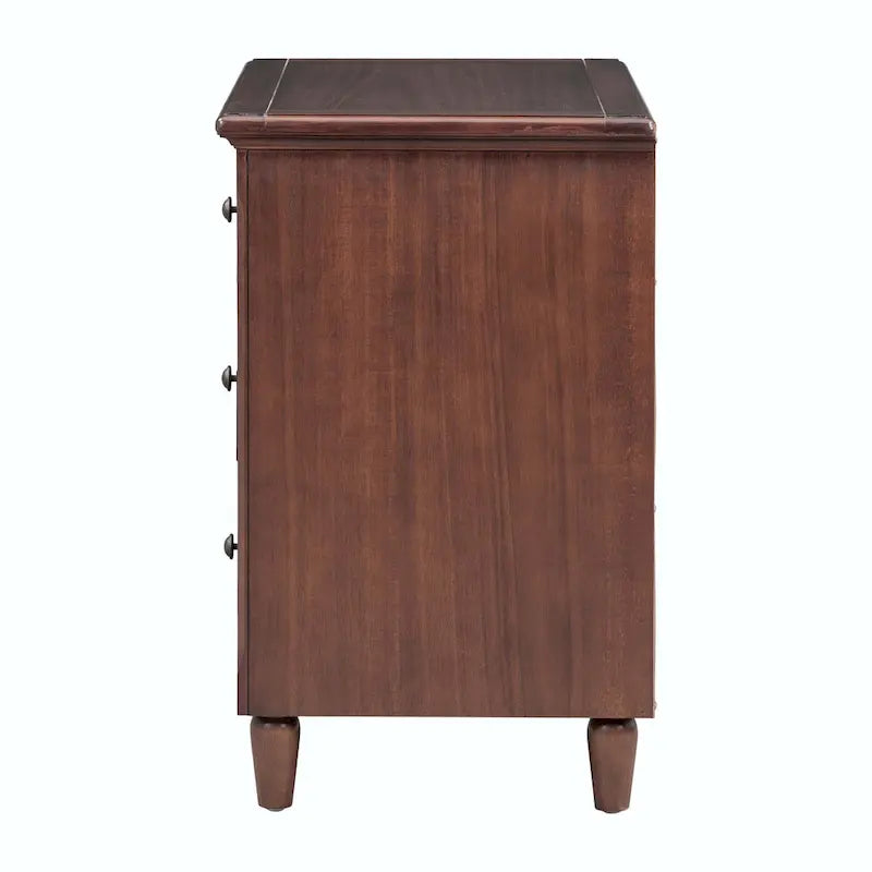 Table de chevet à 3 tiroirs, meuble de rangement en bois
