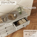 Commode en bois de style ferme à 6 tiroirs, armoire de rangement