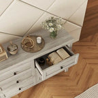 Commode en bois de style ferme à 6 tiroirs, armoire de rangement
