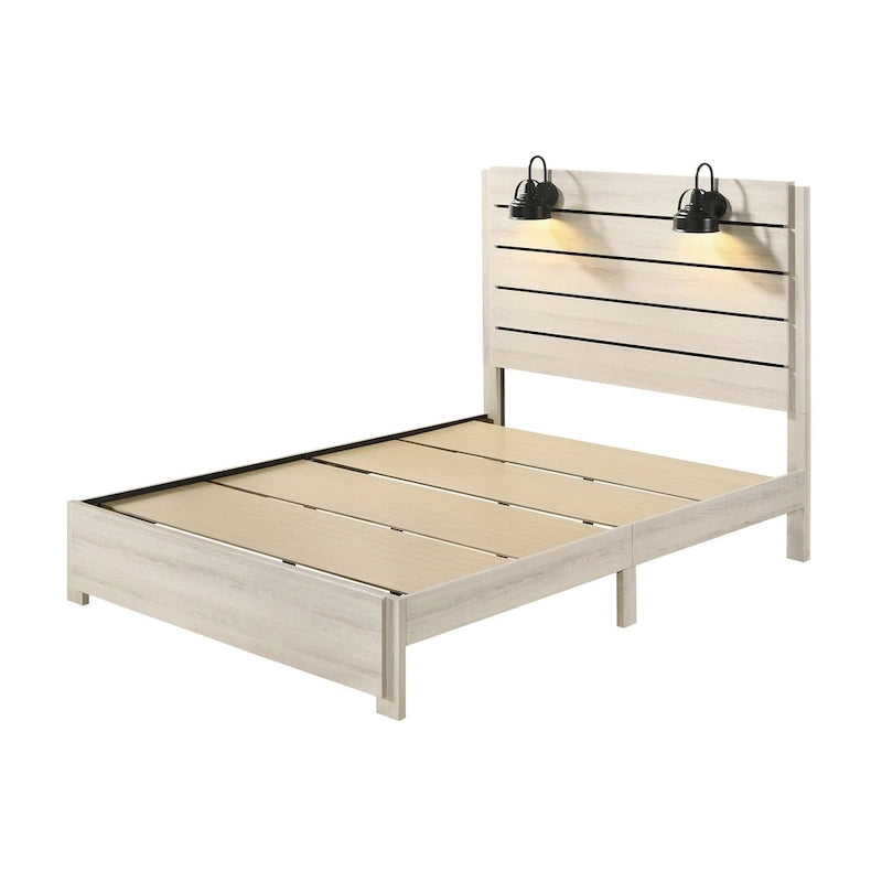 Chambre à coucher 6 pièces avec panneaux LED blancs Edyth