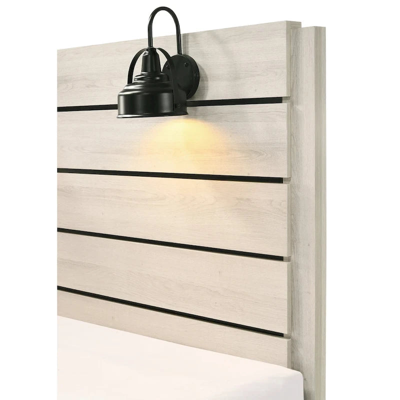 Chambre à coucher 6 pièces avec panneaux LED blancs Edyth