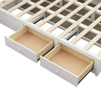 Lit plateforme double en bois grandeur Queen avec système de rangement hydraulique et 2 tiroirs