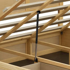 Lit plateforme double en bois grandeur Queen avec système de rangement hydraulique et 2 tiroirs