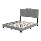 Lit capitonné en velours de taille Queen avec rivets