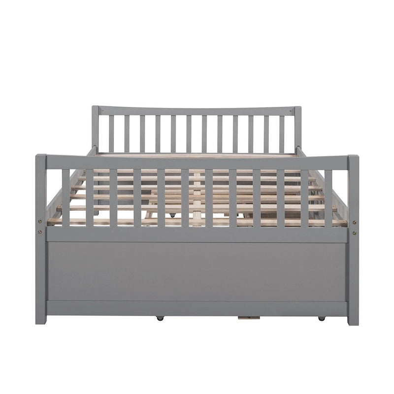 Lit de repos grand format avec lit gigogne une place et tiroirs