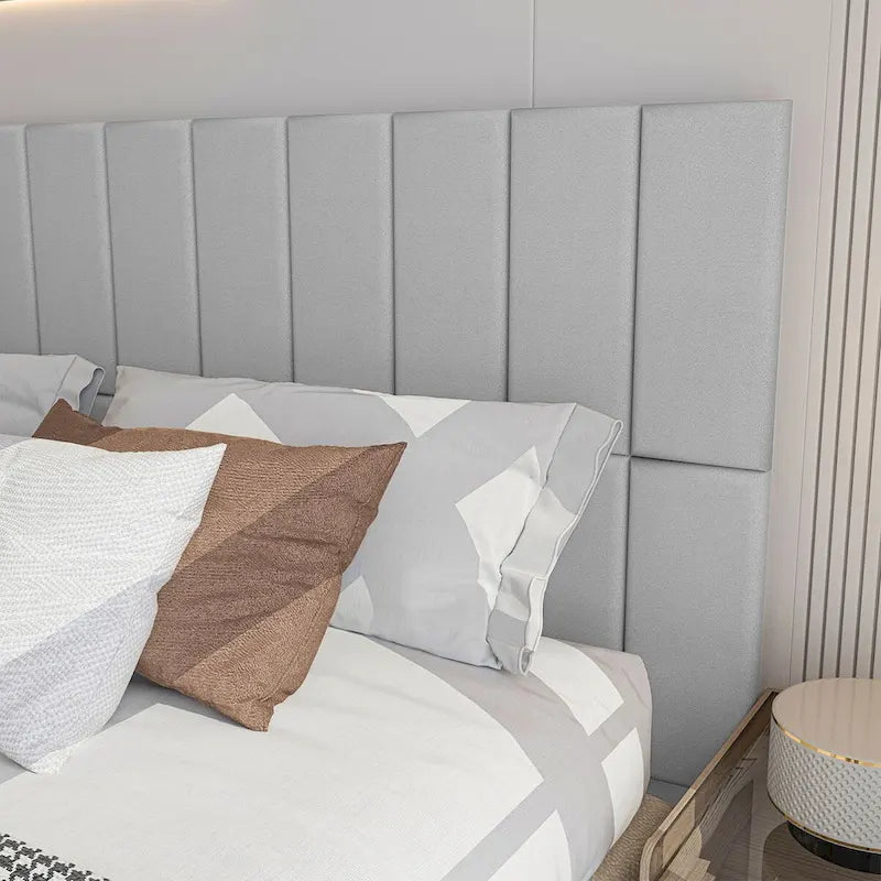Art3d 9,84 x 23,62 Tête de lit adhésive, Lot de 12, Panneaux muraux insonorisants 3D, Panneau mural rembourré