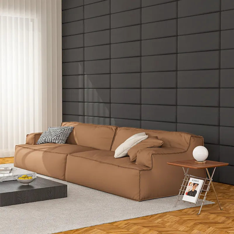 Art3d 9,84 x 23,62 Tête de lit adhésive, Lot de 12, Panneaux muraux insonorisants 3D, Panneau mural rembourré