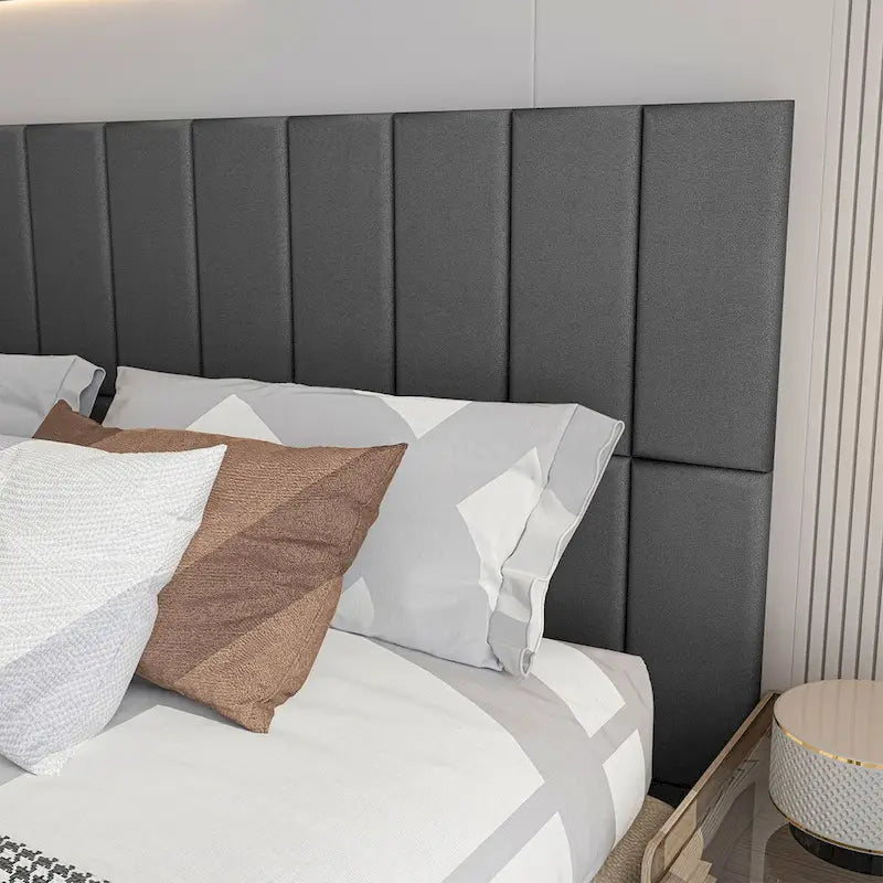 Art3d 9,84 x 23,62 Tête de lit adhésive, Lot de 12, Panneaux muraux insonorisants 3D, Panneau mural rembourré