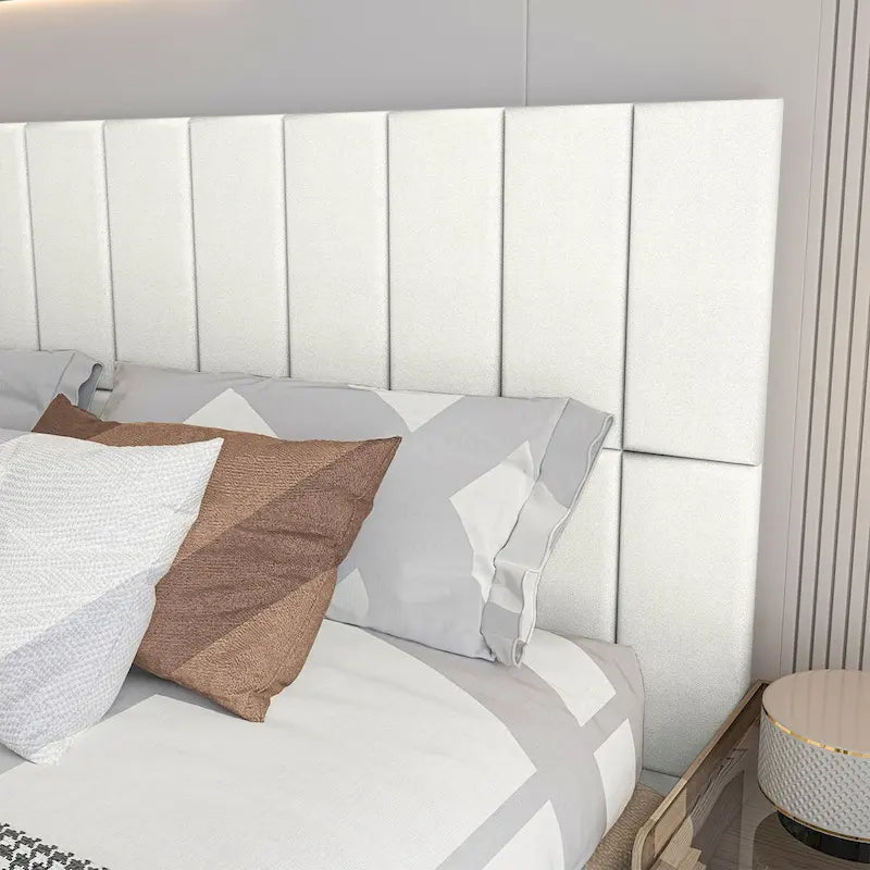 Art3d 9,84 x 23,62 Tête de lit adhésive, Lot de 12, Panneaux muraux insonorisants 3D, Panneau mural rembourré