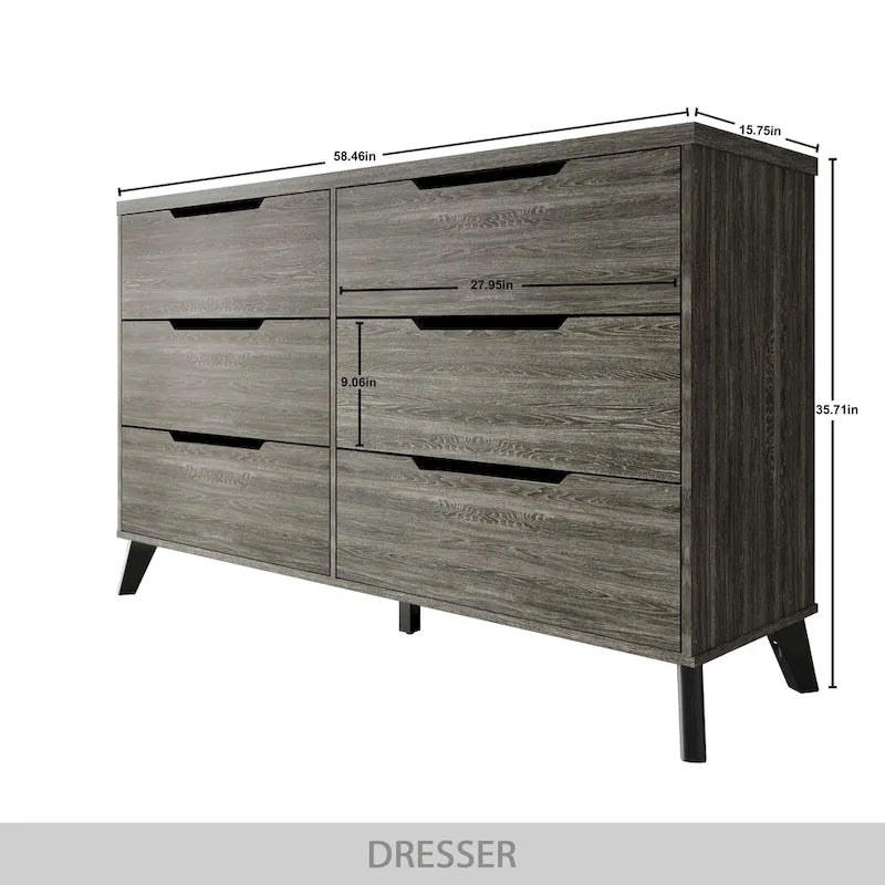 Commode en bois vintage et chic à 6 tiroirs de CraftPorch