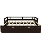 Lit gigogne extensible, Lit gigogne en bois avec tiroir-lit