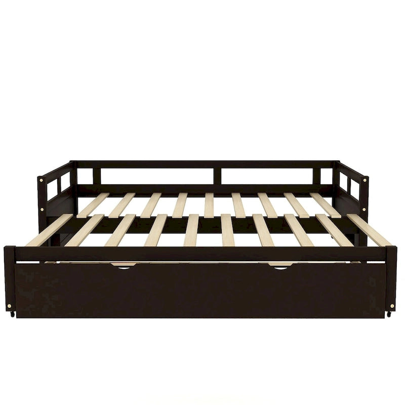 Lit gigogne extensible, Lit gigogne en bois avec tiroir-lit