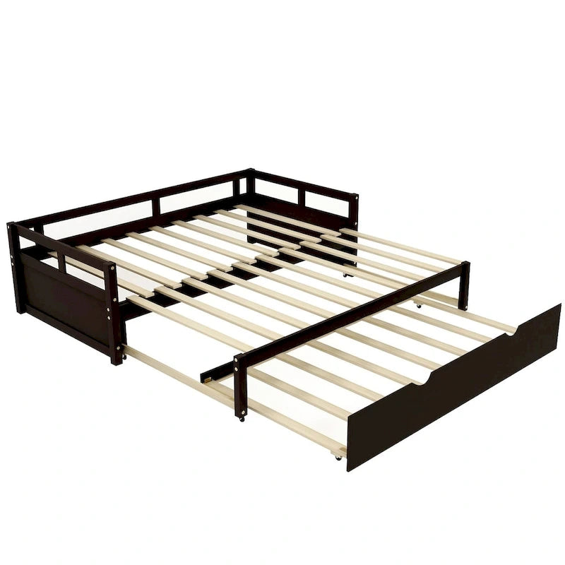 Lit gigogne extensible, Lit gigogne en bois avec tiroir-lit