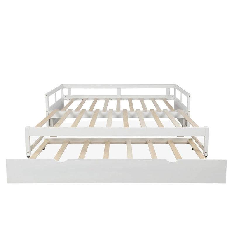 Lit gigogne extensible, Lit gigogne en bois avec tiroir-lit