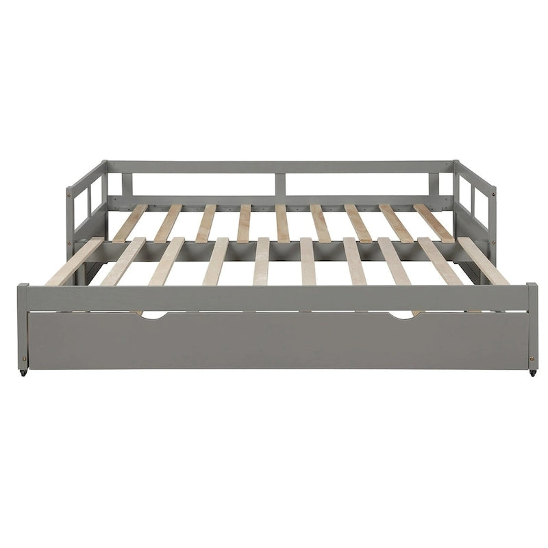 Lit gigogne extensible, Lit gigogne en bois avec tiroir-lit