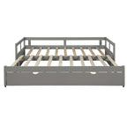 Lit gigogne extensible, Lit gigogne en bois avec tiroir-lit