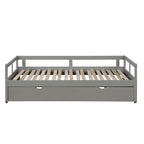 Lit gigogne extensible, Lit gigogne en bois avec tiroir-lit