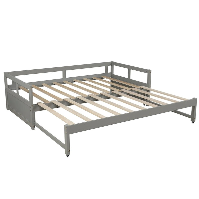 Lit gigogne extensible, Lit gigogne en bois avec tiroir-lit