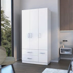 Douglas Armoire in melamine, two drawers, hanging rod - N/A