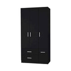 Armoire Douglas en mélamine, deux tiroirs, tringle à vêtements - S/O