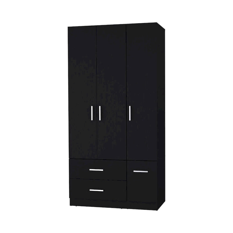 Armoire Douglas en mélamine, deux tiroirs, tringle à vêtements - S/O