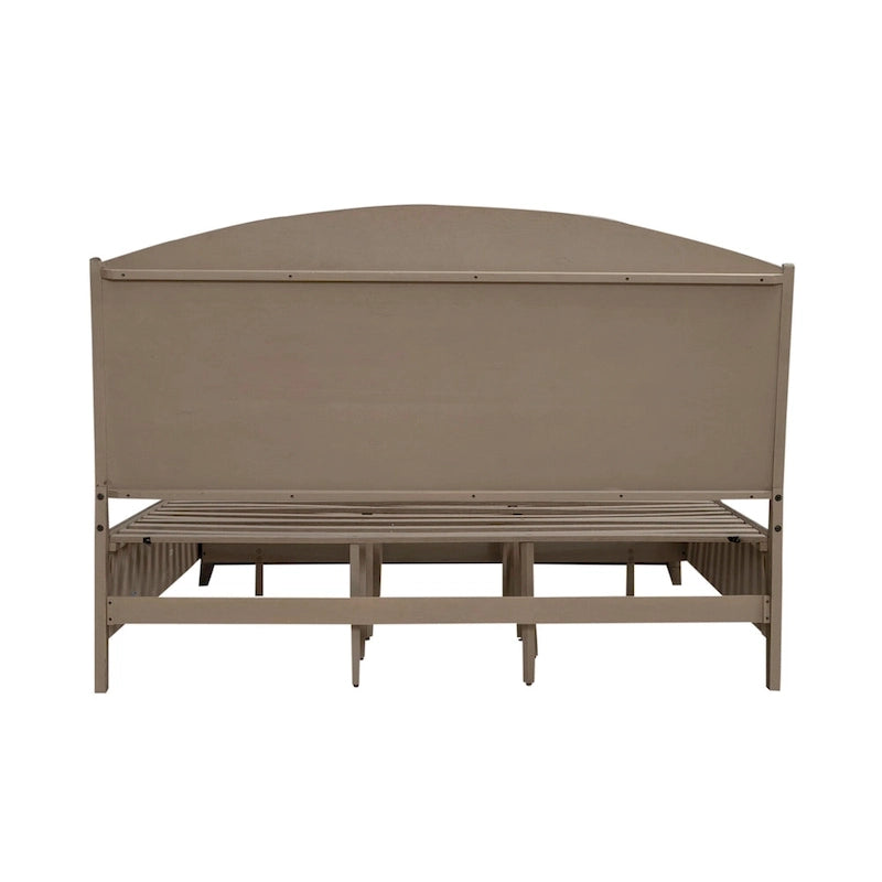 Lit de rangement à panneaux en chêne beige bruni Avalon - King ou Queen