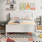 Twin/Full/Queen Wood Frame Sleigh Bed with Footboard