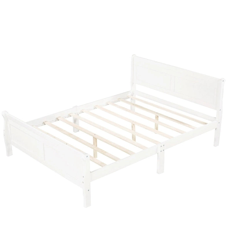 Lit traîneau en bois avec cadre double/grand/grand lit et pied de lit