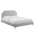 Lit plateforme queen en velours Sienna Performance