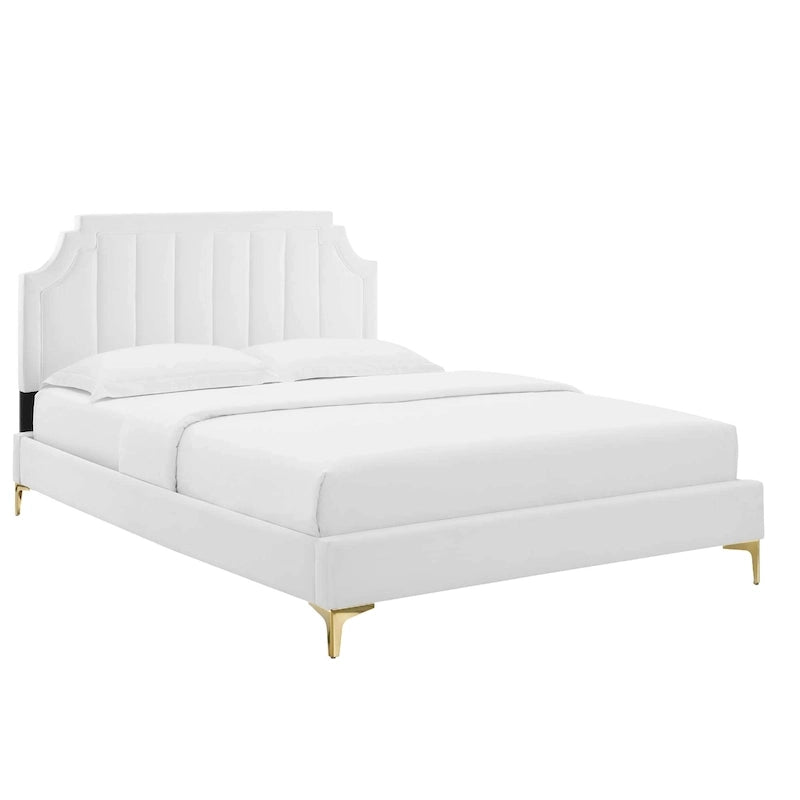 Lit plateforme queen en velours Sienna Performance