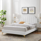 Lit plateforme queen en velours Sienna Performance