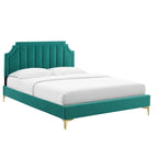 Lit plateforme queen en velours Sienna Performance