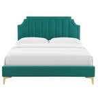 Lit plateforme queen en velours Sienna Performance