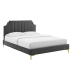 Lit plateforme queen en velours Sienna Performance