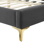Lit plateforme queen en velours Sienna Performance