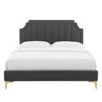Lit plateforme queen en velours Sienna Performance