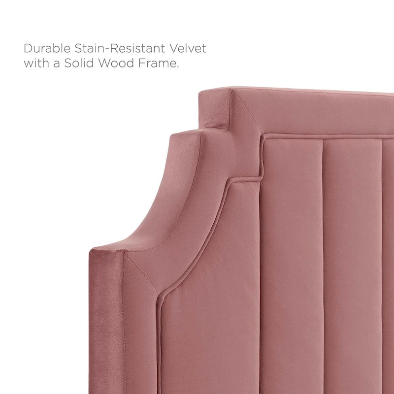 Lit plateforme queen en velours Sienna Performance