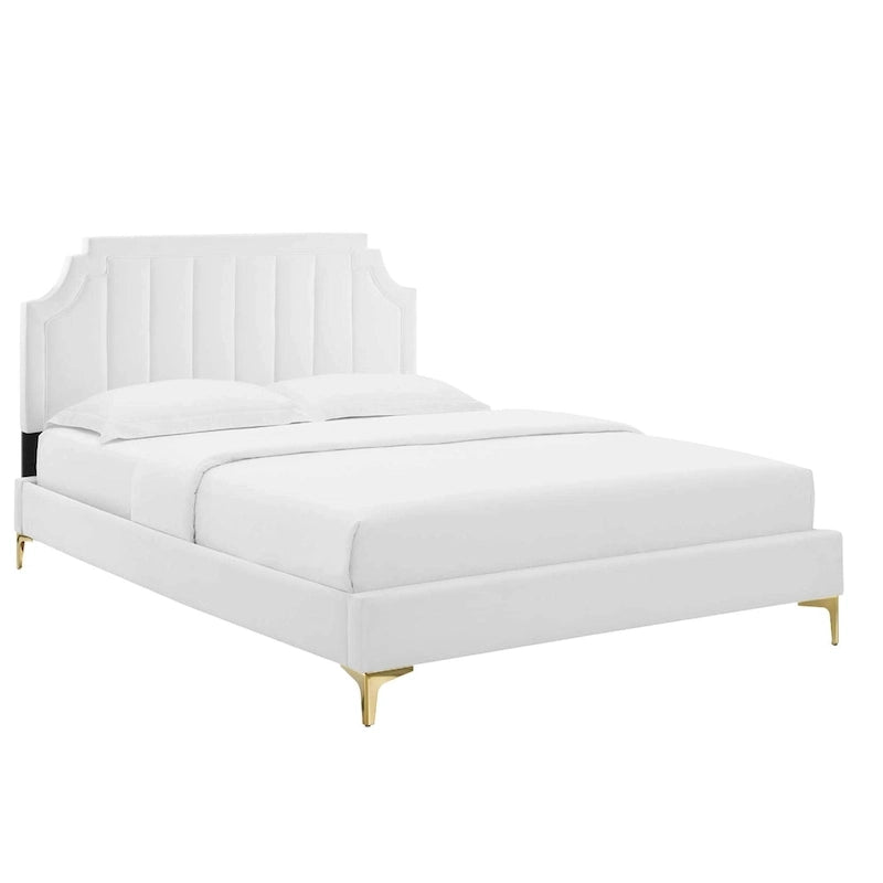 Lit plateforme queen en velours Sienna Performance
